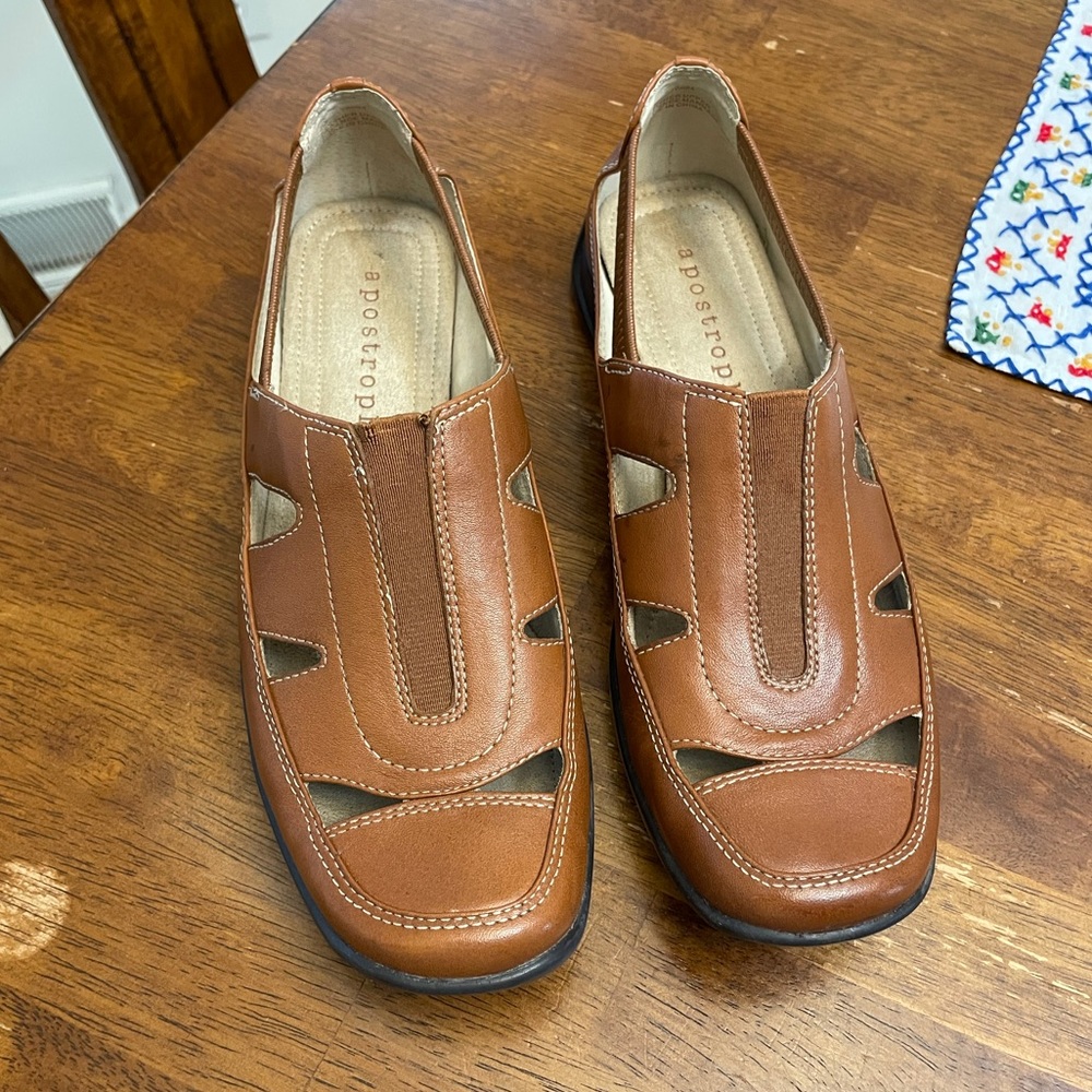Brown Leather Comfort Women’s Shoes